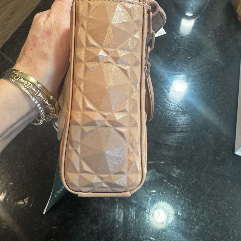 Dior Tan Geometric Pattern Women's Bag - Picture 9 of 15